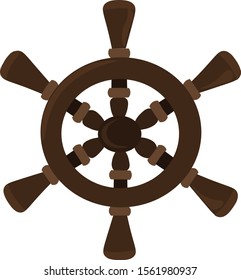 Steering wheel, illustration, vector on white background.