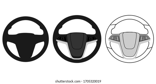 Volante aislado en blanco. Ilustración del vector