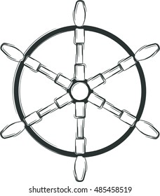 Steering wheel isolated on a white background. Vector illustration