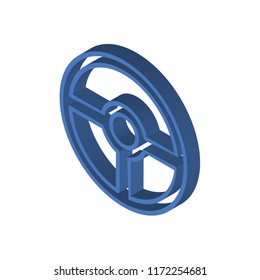 Steering wheel isometric left top view 3D icon