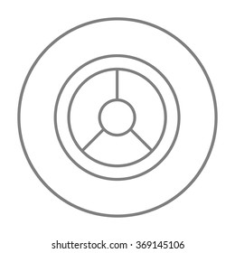 Icono de la línea del volante de dirección.