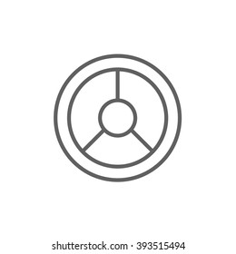 Icono de la línea del volante de dirección.