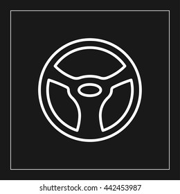 steering wheel line icon