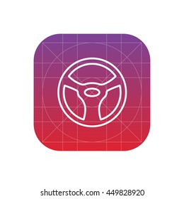 steering wheel line icon