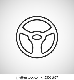 steering wheel line icon