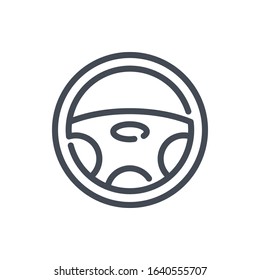 Steering wheel line icon. Car wheel vector outline sign.