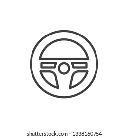 Steering wheel line icon. linear style sign for mobile concept and web design. Car rudder outline vector icon. Symbol, logo illustration. Pixel perfect vector graphics