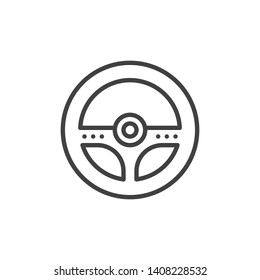 Steering wheel line icon. linear style sign for mobile concept and web design. Rally game controller outline vector icon. Symbol, logo illustration. Vector graphics
