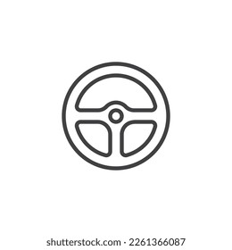 Steering wheel line icon. linear style sign for mobile concept and web design. Driving wheel outline vector icon. Symbol, logo illustration. Vector graphics