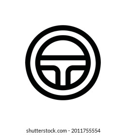 Steering Wheel Line Icon Logo Illustration Vector Isolated. Game Controller and Console Icon-Set. Suitable for Web Design, Logo, App. 