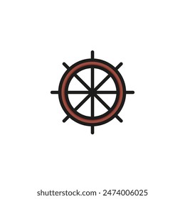 Steering wheel line icon. Ship, navigation, travelling. Adventure concept. Vector illustration can be used for topics like transportation, port, cruise