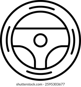 Steering Wheel Line Vector Icon Design