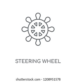 Steering wheel linear icon. Steering wheel concept stroke symbol design. Thin graphic elements vector illustration, outline pattern on a white background, eps 10.