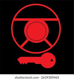 steering wheel lock ignition lock warning indicator light useful for automotive designs
