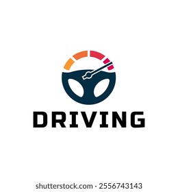 Steering wheel logo. Automobile steer wheel illustration on white background