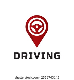 Steering wheel logo. Automobile steer wheel illustration on white background