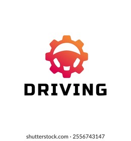 Steering wheel logo. Automobile steer wheel illustration on white background