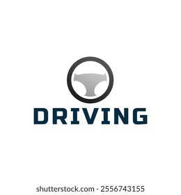 Steering wheel logo. Automobile steer wheel illustration on white background