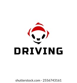 Steering wheel logo. Automobile steer wheel illustration on white background