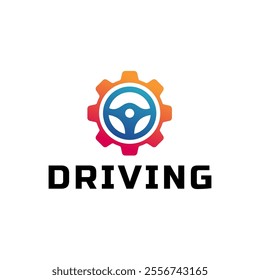 Steering wheel logo. Automobile steer wheel illustration on white background