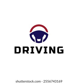 Steering wheel logo. Automobile steer wheel illustration on white background