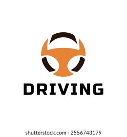 Steering wheel logo. Automobile steer wheel illustration on white background