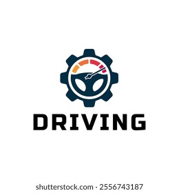 Steering wheel logo. Automobile steer wheel illustration on white background