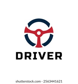 Steering wheel logo. Automobile steer wheel illustration on white background