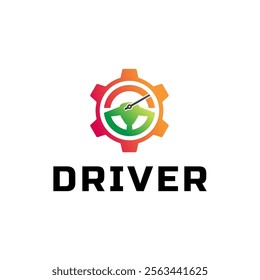 Steering wheel logo. Automobile steer wheel illustration on white background