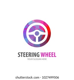 Steering wheel logo for business company. Simple Steering wheel logotype idea design. Corporate identity concept. Creative Steering wheel icon from accessories collection.