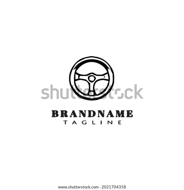 steering wheel logo cartoon icon template\
modern vector\
illustration