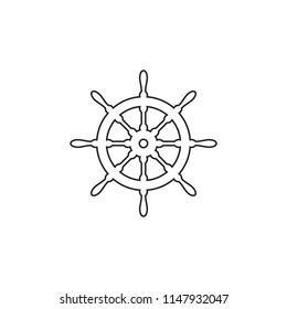 Steering wheel logo design template related to sailing or nautical activity
