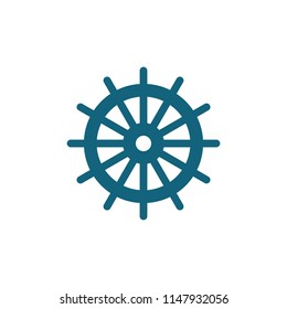Steering wheel logo design template related to sailing or nautical activity