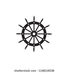 Steering wheel logo design template related to sailing or nautical activity