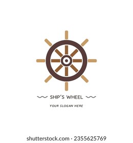  steering wheel logo flat  vector  illustration