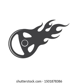 steering wheel logo icon vector illustration design