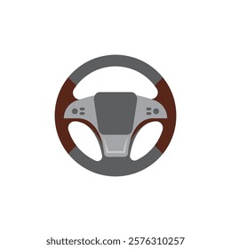 Steering wheel logo icon vector flat design