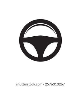 Steering wheel logo icon vector flat design