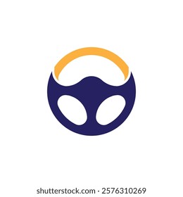 Steering wheel logo icon vector flat design