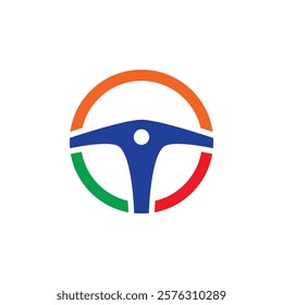 Steering wheel logo icon vector flat design