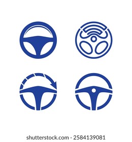 Steering wheel logo icon vector flat design