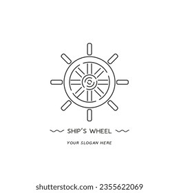 steering wheel  logo outline  vector  illustration