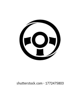 steering wheel logo stock illustration design