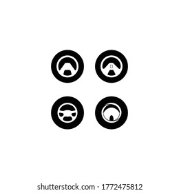 steering wheel logo stock illustration design
