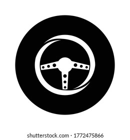 steering wheel logo stock illustration design
