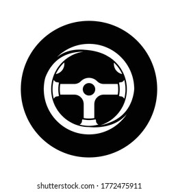 steering wheel logo stock illustration design