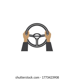 steering wheel logo vector design illustration template and background 