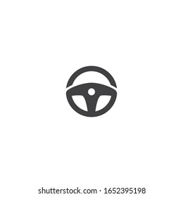 Steering wheel logo vector flat design