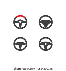 Steering wheel logo vector flat design