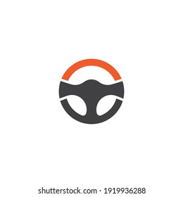 Steering Wheel Logo Vector Flat Design